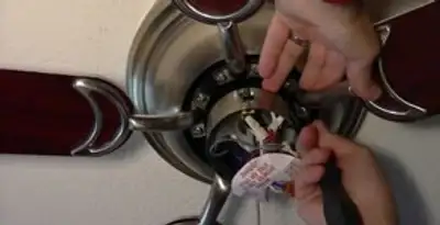 Ceiling fan installation with electrical wiring and mounting by professional electrician in Detroit, MI