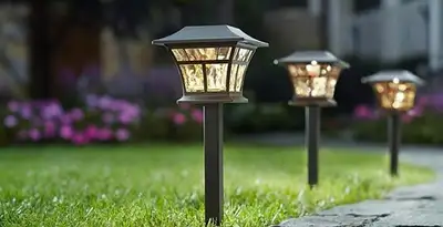 landscape lighting installation services with professionally installed pathway lights in Detroit, MI