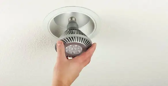 lighting installation service featuring recessed ceiling light installed by licensed professionals in Detroit, MI