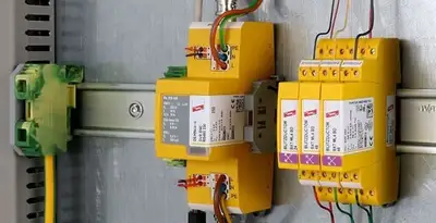 lightning surge protection system with surge suppressors installed by electrical service professionals in Detroit, MI